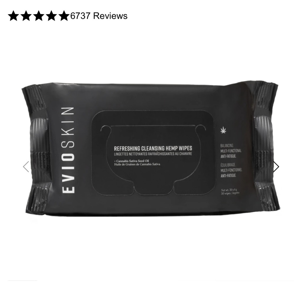 EVIO Refreshing Cleansing Hemp Wipes NIB NWT